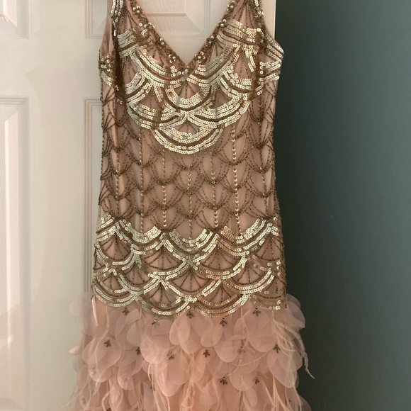 Sue Wong 1920’s Sequin and Feathers  Flapper Dress - Picture 2 of 12
